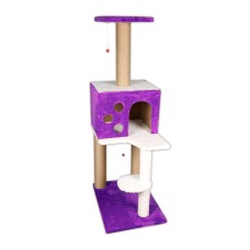 Markapet 3 Katlı Kedi Tırmalama Tahtası + Kedi Evi 40 x 55 x 127 cm Mor Markapet 3 Katlı Kedi Tırmalama Tahtası + Kedi Evi 40 x 55 x 127 cm Mor
