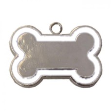 Kemik Şekilli Kedi Köpek İsimlik Aksesuar 2*3 cm Beyaz