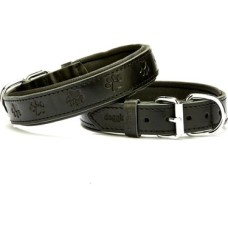 Doggie Pati Desenli Deri Köpek Boyun Tasması 2,5x34-40 cm Siyah Doggie Pati Desenli Deri Köpek Boyun Tasması 2,5x34-40 cm Siyah