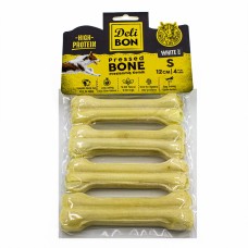 Delibon Deri Köpek Çiğneti Pres Kemik 4x12cm Beyaz Delibon Deri Köpek Çiğneti Pres Kemik 4x12cm Beyaz