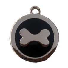 Kemik Desenli Kedi Köpek İsimlik Aksesuar 2,5 cm Siyah