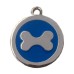 Kemik Desenli Kedi Köpek İsimlik Aksesuar 2,5 cm Mavi