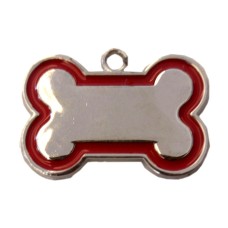 Kemik Şekilli Kedi Köpek İsimlik Aksesuar 2*3 cm Kırmızı