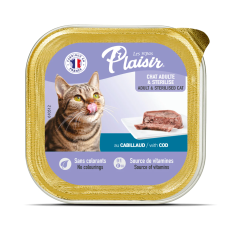 Plaisir Morina Balıklı Pate Kısırlaştırılmış ve Yetişkin Kedi Yaş Maması 100 Gr Plaisir Morina Balıklı Pate Kısırlaştırılmış ve Yetişkin Kedi Yaş Maması 100 Gr