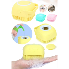 Markapet Şampuan Hazneli Kedi Köpek Silikon Duş Fırçası 11 cm Sarı Markapet Şampuan Hazneli Kedi Köpek Silikon Duş Fırçası 11 cm Sarı
