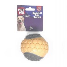 Playfull Sesli Plastik Top Köpek Oyuncağı 6 Cm 58 Gr Gri Krem