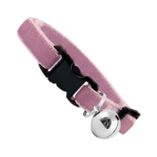 Kedi Boyun Tasması Kadife Dokulu Çanlı 1*30 cm Pembe Kedi Boyun Tasması Kadife Dokulu Çanlı 1*30 cm Pembe