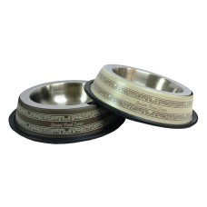 Oripet Desenli Renkli Çelik Köpek Mama Su Kabi 64 Oz ( 2 L )