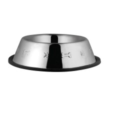 Oripet Desenli Çelik Kaydırmaz Köpek Mama Su Kabı 32 oz ( 1 L )