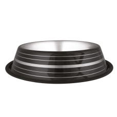 Oripet Çizgili Çelik Köpek Mama Su Kabi 64 Oz ( 2 L ) Siyah