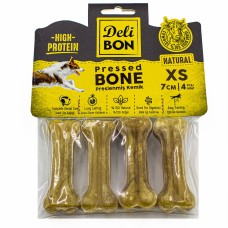 Delibon Deri Köpek Çiğneti Pres Kemik 4x7cm Natural Delibon Deri Köpek Çiğneti Pres Kemik 4x7cm Natural
