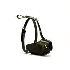 Doggie Eğitim Serisi Deri El Yapımı Uzun Burunlu Köpek Ağızlığı 1,5x45 cm Siyah