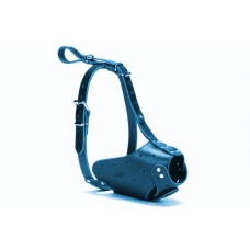 Doggie Eğitim Serisi Deri El Yapımı Uzun Burunlu Köpek Ağızlığı 1,5x45 cm Mavi