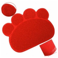 Ans Kedi Tuvalet Önü Paspası Pati Şekilli Kırmızı 38-57 cm