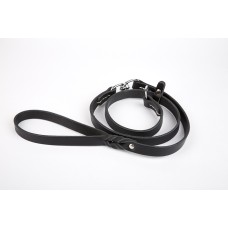 Doggie Eğitim Serisi Gerçek Deriden El Yapımı Ayarlı Köpek Gezdirme Kayışı 1,1X150 cm Siyah