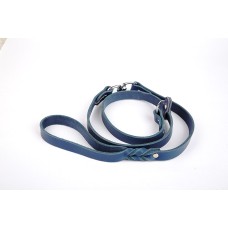 Doggie Eğitim Serisi Gerçek Deriden El Yapımı Ayarlı Köpek Gezdirme Kayışı 1,1X150 cm Mavi