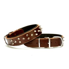 Doggie Ektsra Çivili Köpek Boyun Tasması 4x57-65 cm Kahverengi