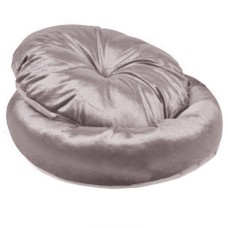 Tay Tüyü Yumuşak Kedi Köpek Yatağı 50 cm Gümüş Gri