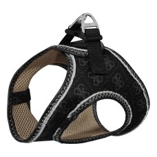 Üç Kilitli Deri Kedi Köpek Göğüs Tasması 20-24 cm XXX-Small Siyah