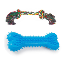 Ans Dental Plastik Köpek Oyuncak + Diş İpi 15 x 22 cm Mavi Ans Dental Plastik Köpek Oyuncak + Diş İpi 15 x 22 cm Mavi