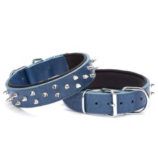 Doggie Ektsra Çivili Köpek Boyun Tasması 4x52-60 cm Mavi