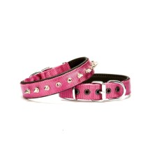 Doggie Çivi Desenli Köpek Tasması 2,5*50 cm Mor