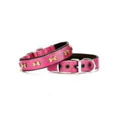 Doggie Softlu Kemik Desenli Köpek Tasması 2,5 cm x 50 cm Mor