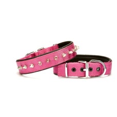 Doggie Çivi Desenli Köpek Tasması 3*55 cm Mor