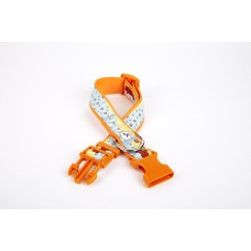 Doggie Desenli Süslü Dokuma Köpek Boyun Tasması 1,5 x 25-40 cm Turuncu