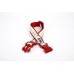 Doggie Pati Desenli Dokuma Köpek Boyun Tasması 3 cm x 36-60 cm Kırmızı