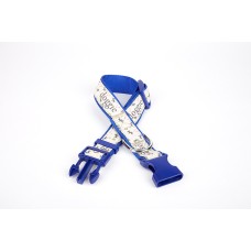 Doggie Desenli Süslü Dokuma Köpek Boyun Tasması 1,5 x 25-40 cm Mavi