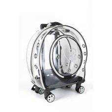 Markapet XXL Şeffaf Tekerlekli Kedi Köpek Taşıma Çantası 53 x 33 x 53 cm Beyaz 15 kg