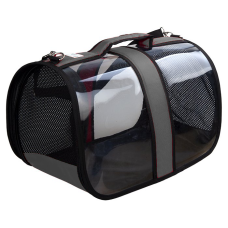 Markapet Kedi Köpek Fileli Şeffaf Taşıma Çantası 25*26*42 cm Gri