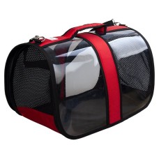 Markapet Kedi Köpek Fileli Şeffaf Taşıma Çantası 25*26*42 cm Kırmızı