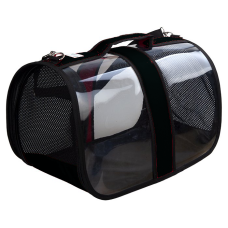 Markapet Kedi Köpek Fileli Şeffaf Taşıma Çantası 25*26*42 cm Siyah
