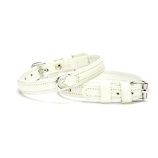 Doggie Flotter Çift Kat Deri Köpek Tasması 1,5x18-22 cm Beyaz Doggie Flotter Çift Kat Deri Köpek Tasması 1,5x18-22 cm Beyaz