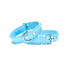 Doggie Flotter Çift Kat Deri Köpek Tasması 3,5x47-55 cm Mavi