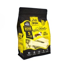 Delibon Deri Köpek Çiğneti Pres Kemik 12Cm S 25Li Beyaz Delibon Deri Köpek Çiğneti Pres Kemik 12Cm S 25Li Beyaz
