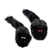 Tüylü kedi oyuncağı tekli papyonlu siyahlı grili fare 20*5 cm Tüylü kedi oyuncağı tekli papyonlu siyahlı grili fare 20*5 cm