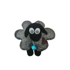 Kedi Oyuncağı Çanlı Keçe Koyun 8-9 cm Gri