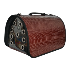 Flipper Kedi Köpek Deri Taşıma Çantası 25x26x42 cm Kahverengi