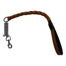 Lüx Deri Yaylı Köpek Gezdirme Halatı 2,5 cm x 70 cm Kamel ( 100 kg )