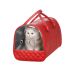 Markapet Kapitone Şeffaf Kedi Taşıma Çantası 22*30*45 cm Kırmızı