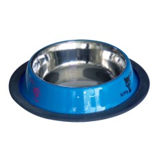 Tommy kedi desenli çelik mama kabı mavi 250 ml