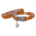 Markapet Kadife Kedi Boyun Tasması Kedi Kafalı 20-32 cm Turuncu