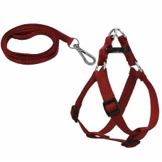 Köpek Göğüs Tasma Seti 30-50 cm Kırmızı + Gezdirme Kayışı