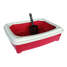 Markapet Kedi Açık Tuvalet Kum Kabı 45x35x12 Kırmızı + Kürek Hediye Markapet Kedi Açık Tuvalet Kum Kabı 45x35x12 Kırmızı + Kürek Hediye