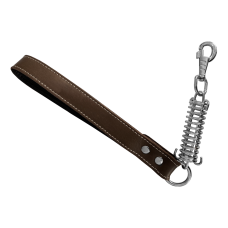 Lüx Deri Yaylı Kısa Köpek Gezdirme Kayışı 3 cm x 48 cm Kahverengi ( 100 kg )