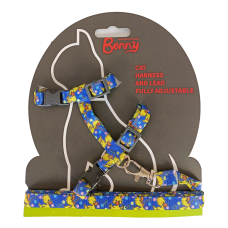 Markapet Koyu Mavi Duck Desenli Kedi Göğüs Tasması + Gezdirme Kayışı 110 cm Markapet Koyu Mavi Duck Desenli Kedi Göğüs Tasması + Gezdirme Kayışı 110 cm