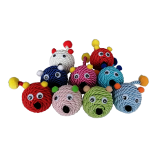 Peluş Kuyruklu Kedi Otlu Renkli Örgü Fare 5*12 cm 1 Adet